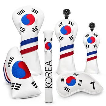 2024 шапки за голф, Корейски патриотизъм, шапки за голф и комплект за ютия за голф, на водача, на фарватера, хибрид, изравняване на стикове за голф
