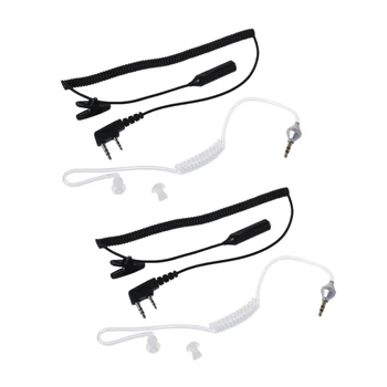 2X 2-на контактни микрофонных слушалки за ПР към наушнику с въздушна акустична тръба 3,5 mm UV-5R 888S