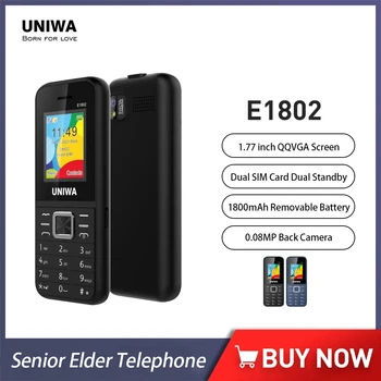 1/3/5шт UNIWA E1802 GSM Мобилен Телефон по-Възрастното Поколение Телефон За Възрастни Хора С Голям Бутон 1.77 