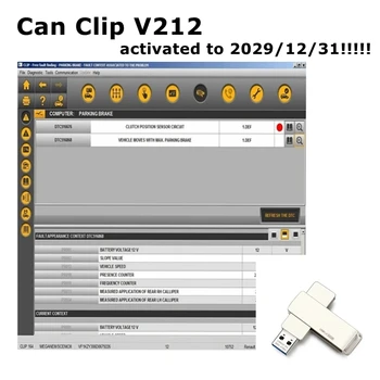 Най-съвременна Диагностика софтуер Can Clip V212 за Renault Can OBD2 Клип V205 + Мигът V191 + Пин Extractor V2 Актуализира данните до 2020 г.