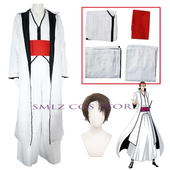 Cosplay аниме Aizen Соске, cosplay Избелващ костюм, тренч, униформи, перука, комплект за парти в чест на Хелоуин, бяло облекло за мъже
