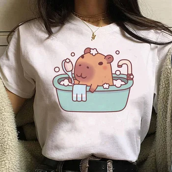 Тениски Capybara, женска манга, градинска дрехи, аниме, риза, женска манга, дрехи