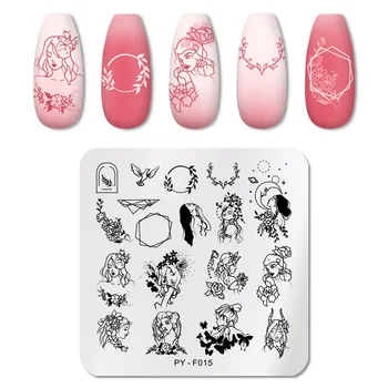 Different Styles Stencil Маникюр Stickers Design Flower Geome Nail Art Set Foil Нейлз Art Accesoires Дизайн За Ноктите 2021
